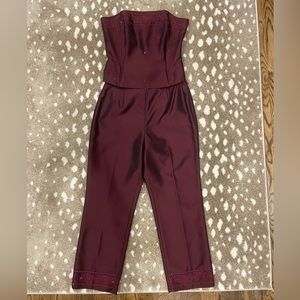 Ann Taylor two piece strapless cropped pant set